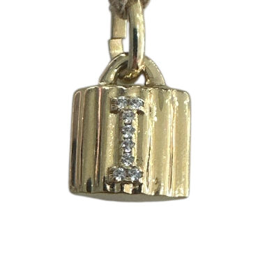 UNO DE 50 CHARM CANDADO LETRA I DORADO